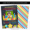 editable kindergarten photo graduation invitation